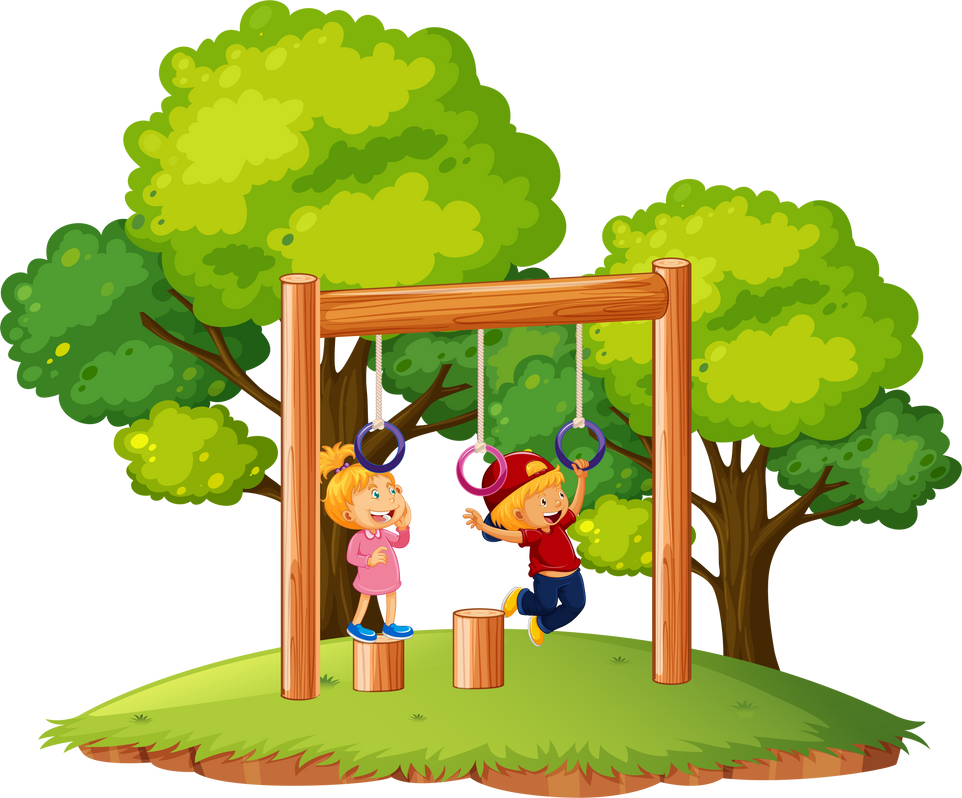 Children playing on monkey bars